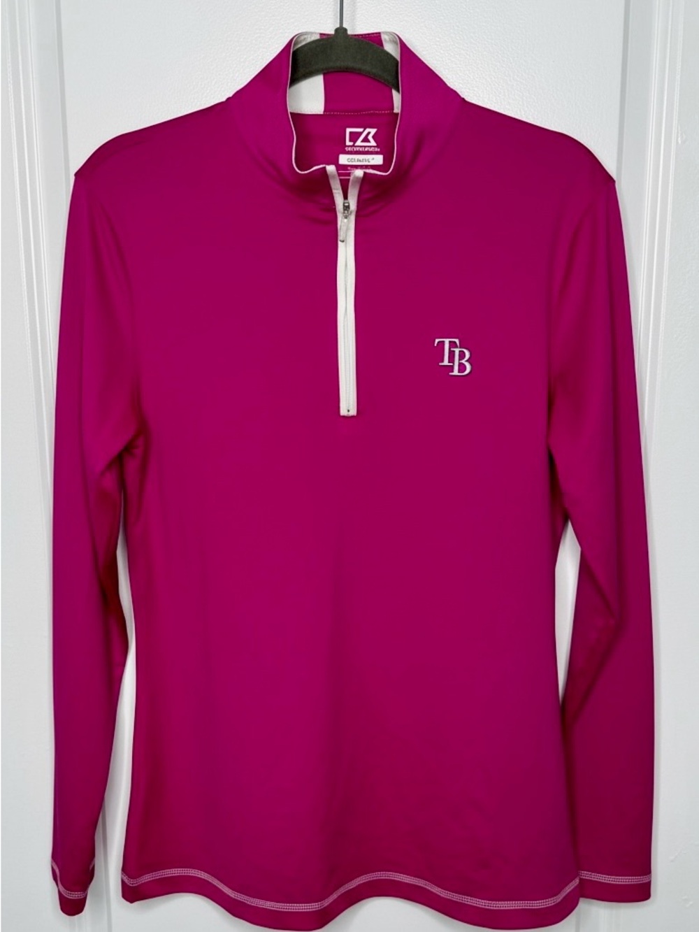Cutter & Buck Tampa Bay Rays Magenta Quarter-Zip Pullover TB Embroidery | EUC